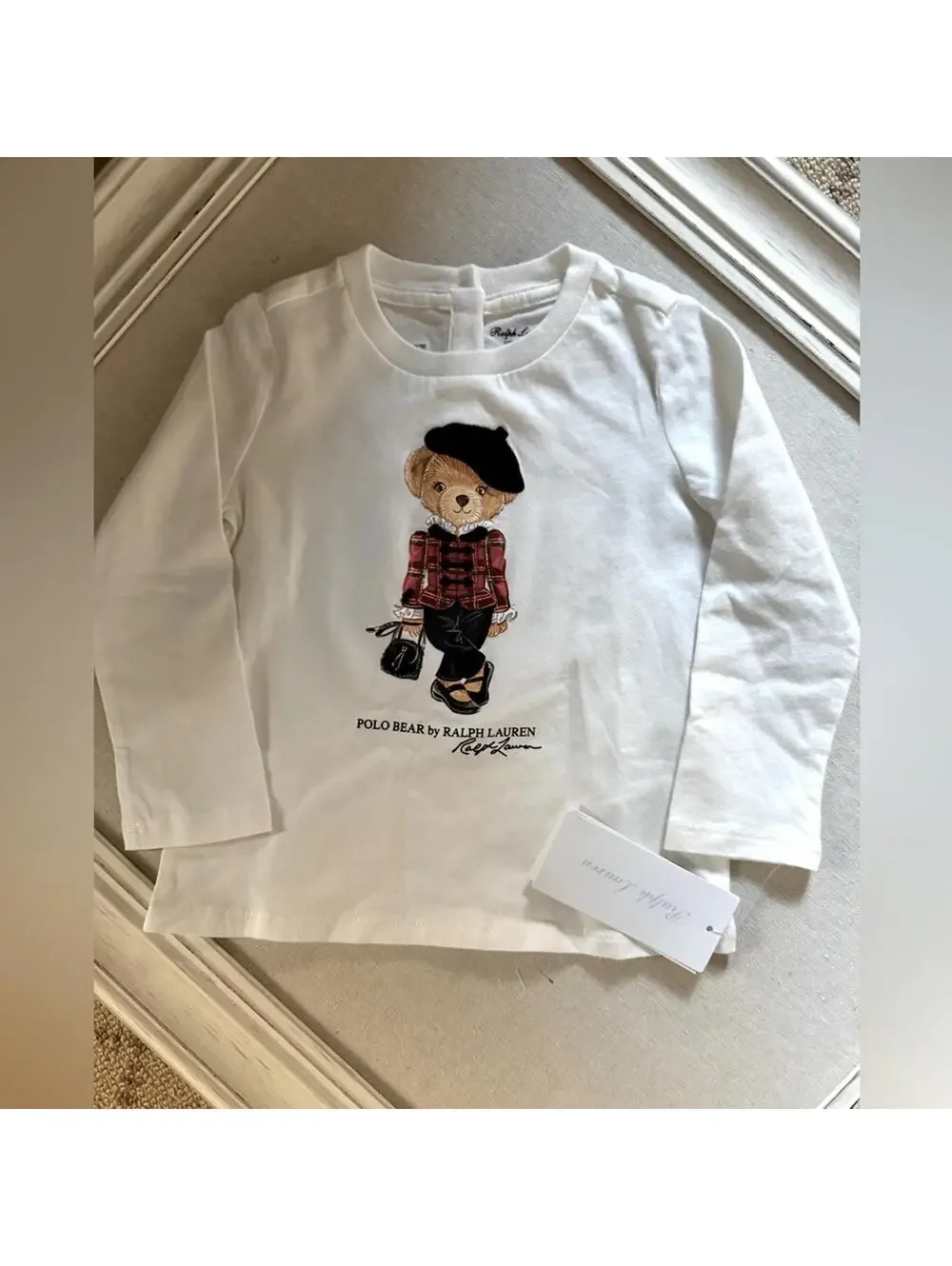 Ralph Lauren Holiday Polo Bear long sleeve tshirt 12 months NWT
